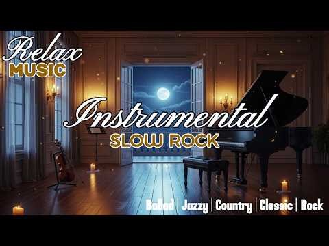 Moonlight Relaxing Instrumental Slow Rock – Calm Piano Night 🌙🎹