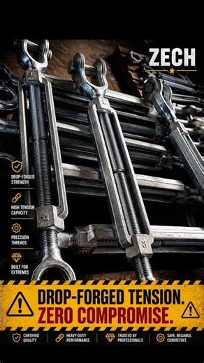 Heavy Duty Drop-Forged Turnbuckles | Precision Tension Control | ZECH Factory 🏭⚙️ #rigginghardware