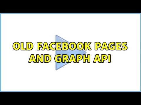 old facebook pages and graph api