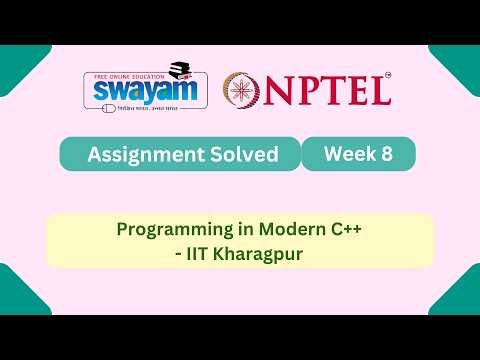 Programming in Modern C++ Week 8 | NPTEL ANSWERS 2026 #nptel2026 #myswayam #nptel #nptelexam