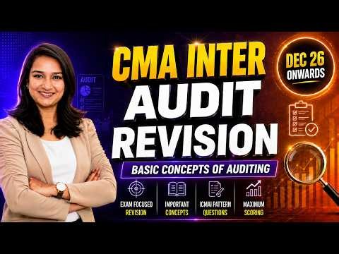 CMA Inter Basic Concepts of Auditing Revision by CA Hemangi Kothari | Dec 26 & Onwards #cmainter