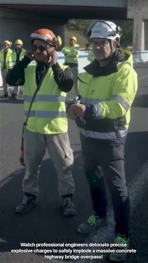 Satisfying Highway Bridge Controlled Implosion Work!#shorts