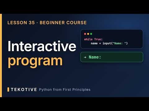 Python Interactive Program: input(), a Loop and Validation | Python for Beginners Lesson 35