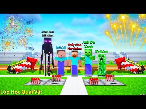 LỚP HỌC QUÁI VẬT(MONSTER SCHOOL) CUỘC THI CHẾ TẠO PHÁO HOA KIM CƯƠNG ĐÊM GIAO THỪA TRONG MINECRAFT