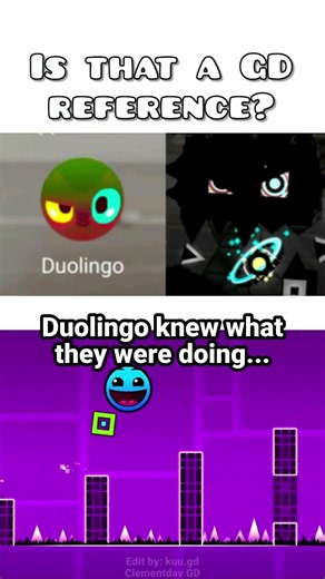 Geometry Dash reference in Duolingo ❤️‍🩹