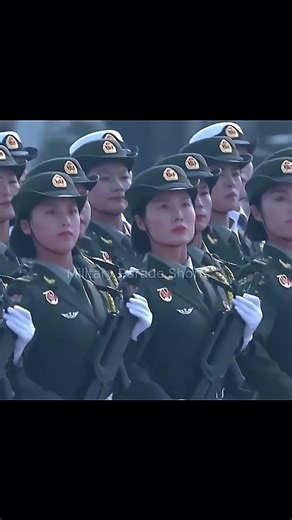Women soldiers in a Chinese parade #militaryparade #military #armyparade #chinamilitary