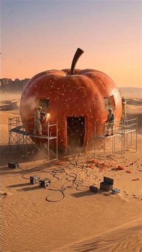 🍅 From Desert Mystery to Luxury Living Inside a Giant Tomato 🌵✨