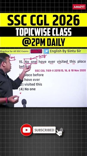 SSC CGL ENGLISH BY SINTU SIR #sscpreparation #cglpreparation #cglexam #cgl #ssccgl