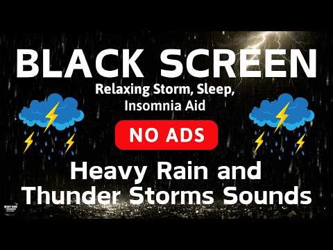 🔴 Heavy Rain and Thunder Sounds for Sleeping - Black Screen | Relaxing Storm, Sleep, Insomnia Aid