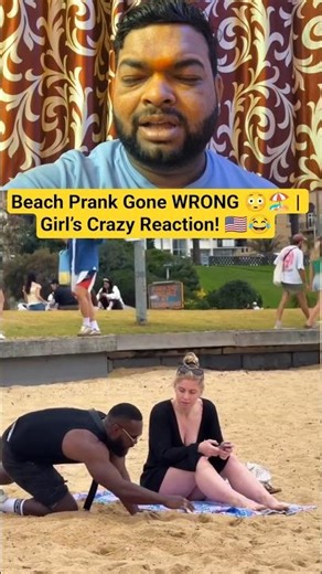 Beach Prank Gone WRONG 😳🏖️ | Girl’s Crazy Reaction! 🇺🇸😂 #funnyprank #comedy #funniestvideo #shorts