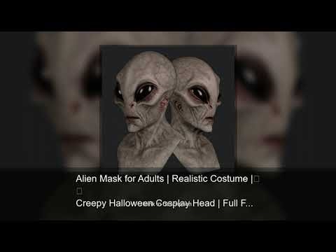 Alien Mask for Adults | Realistic Costume | Creepy Halloween Cosplay Head | Full Face Party Mas