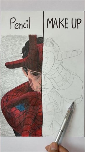 Spider-Man: Brand New Day 🕷️🔥 | Pencil vs Makeup ✍️ | Tom Holland Drawing #shorts