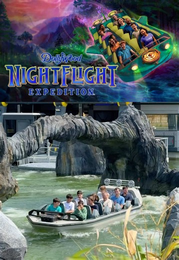 Wondering what Dollywood’s NEW Ride Looks Like? ⬇️ RIDE IN VIDEO 👉🏼 Mission Bermudes - Futuroscope 🎡 Expedition NightFlight is Dollywood’s brand new ride. It uses a ride system called a “Rocking Boat” manufactured by Mack Rides which allows the boat to run on roller coaster track UNDER the water. This allows the boat to do things that no other ride system can do. • Make sharp turns • Go backwards • Fly through rapids • Go down drops Many More 😉 ALL IN ONE RIDE! #dollywood #pigeonforge #theme