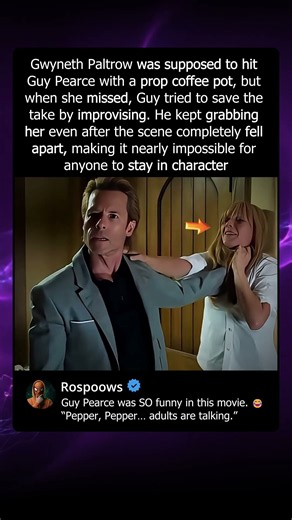Gwyneth Missed the Hit… and Guy Pearce WENT OFF 😂☕ #Marvel #Bloopers #MovieTrivia