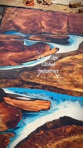 Live edge wood epoxy table blue ocean wave design" how to make blue epoxy table " premium wood epoxy