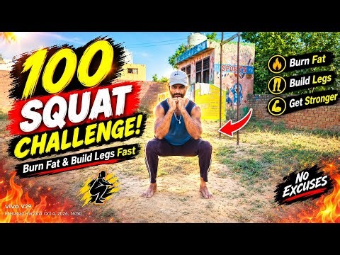 100 SQUAT CHALLENGE! (Burn Fat & Build Legs Fast) #calisthenics #Inder 