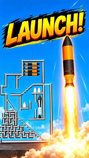 Insane SFS Physics: Rocket Slides Down Stairs & Launches! 🚀 #shorts