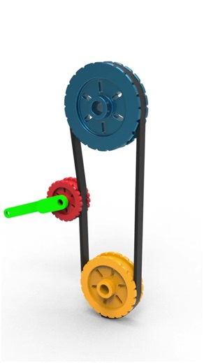 Mechanical Movement - Belt Transmission with Movable Tension Pulley