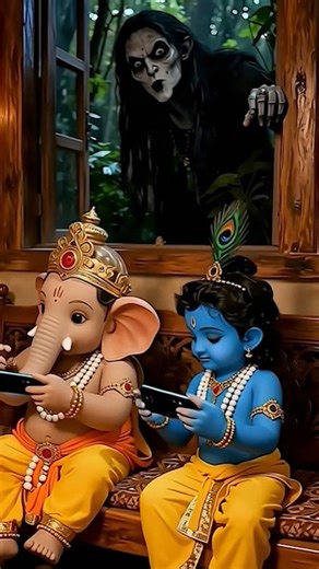 Krishna & Ganesha vs Phone Hacker Witch 🔮📱 | Shiva’s Epic Revenge 🔱 #telugushorts #telugu #shorts