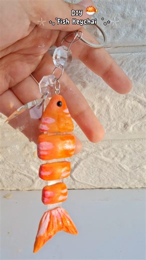 diy fish Keychain 🐟 #shorts #viralvideo #trending #diy #clayart #fishKeychain #artshorts