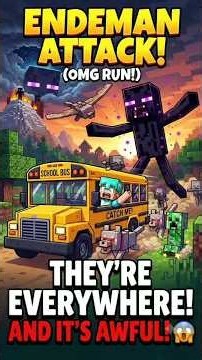 minecraft Monster Bus Chase vs Enderman! 🚌🧟‍♂️😱 #minecraft #trending #viral #new #gaming #Shorts