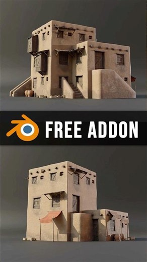 THIS BLENDER ADDON IS INSANE for Desert City architecture 🏙️ #blender #b3d