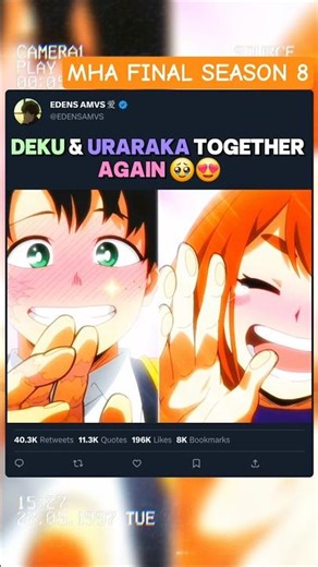 DEKU ET URARAKA DE NOUVEAU ENSEMBLE |#myheroacademia #edit #amv #mha #anime #mangaedit