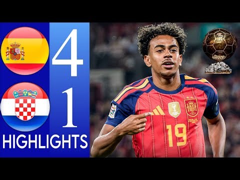 Spain vs Croatia Live Highlights | LAMINE YAMAL brace & assist 😱🔥 🇪🇸🇭🇷 UEFA Nations League