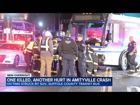 1 killed, another hurt in Amityville bus crash