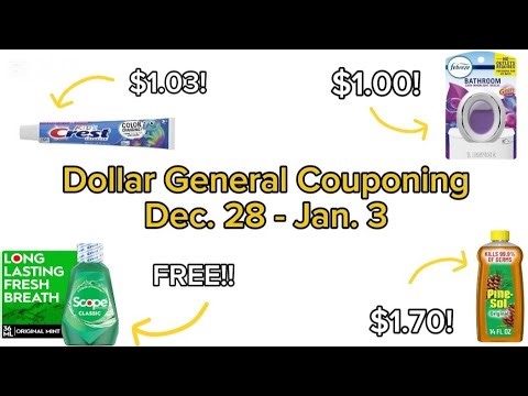 DOLLAR GENERAL COUPONING DEC. 28 - JAN. 3. FREE SCOPE MOUTHWASH, CHEAP VITAMINS AND CREST TOOTHPASTE