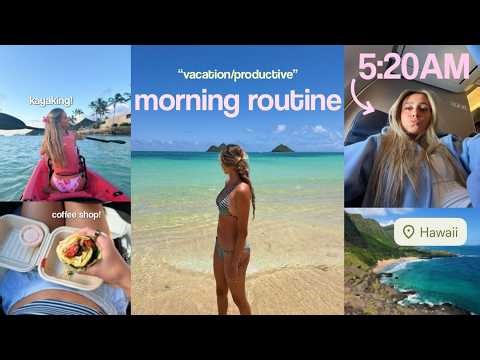 5AM productive hawaii morning routine🌺 hiking, kayaking + tanning