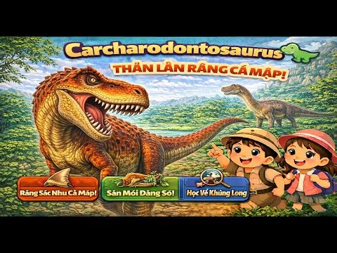 Carcharodontosaurus 🦖 | Thằn Lằn Răng Cá Mập Đáng Sợ | Bé Học Về Khủng Long