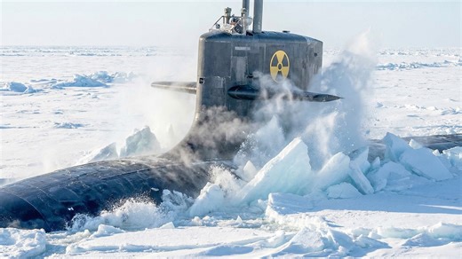 How massive US nuclear submarines smash through thick ice in the frozen Arctic