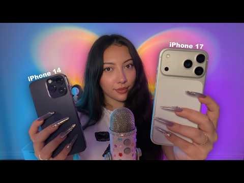ASMR with my iPhone 14 vs iPhone 17 to see the camera difference