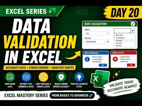 Day 20 | Excel Data Validation Made Easy for Beginners