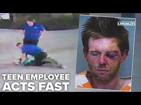 Video: Teen employee wrestles axe away from man during car wash confrontation