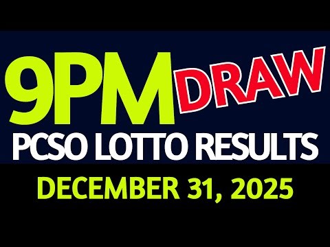 Lotto Result Today 9pm draw December 31, 2025 Wednesday PCSO