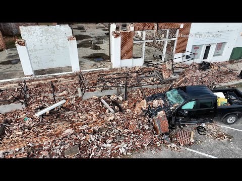 Tornado damage survey in Geneva, AL from the air and ground.