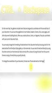 Delete text fast using CTR and Backspace keys