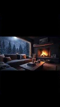 No Ads Fireplace Blizzard ASMR - Snow Storm Sleep Sound With Fireplace Burning For Deep Sleeping