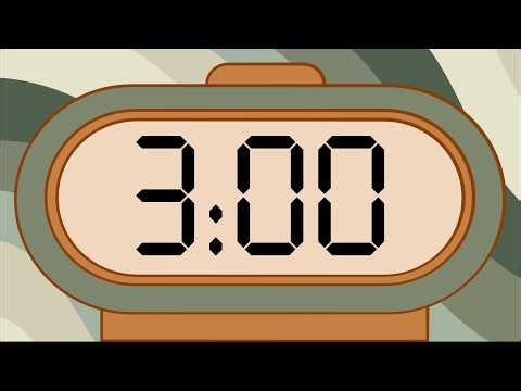3 Minute Simple Finals Study Timer (No Music, Soft Synth Alarm at End)