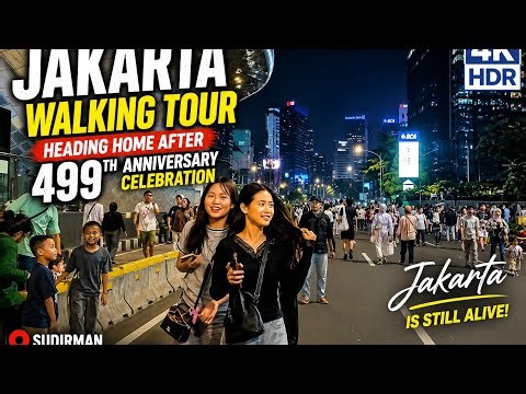 Jakarta Walking Tour | Heading Home After the 499th Anniversary Celebration | 4K HDR | No Talking