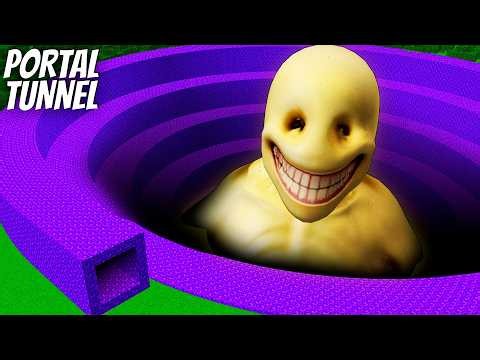 PORTAL TUNNEL with he SCARY VERITY in Minecraft !