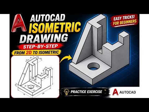 AutoCAD Isometric Drawing Tutorial | Step-by-Step from 2D (Easy Tricks 🔥) @Learn_easilyhere #viral 