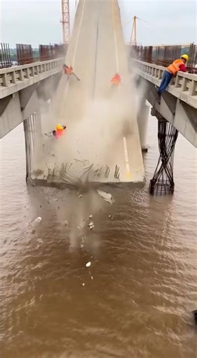 Bridge Deck Collapses — Workers Fall Into River Below 😱