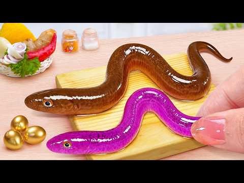 Easy Eel Sushi Rolls 😍 How To Make Miniature Japanese Style Grilled Eel 🐋 Tina Mini Cooking