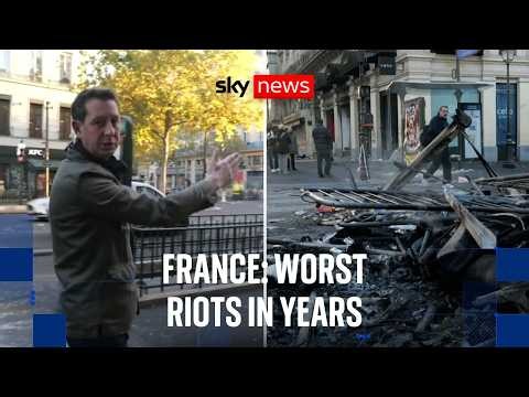 France protests: Sky News witnesses 'total mess with debris everywhere' after worst riots in years