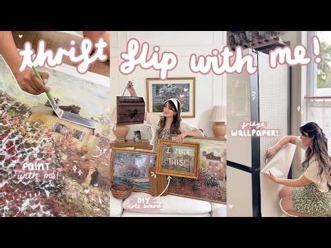HOME DECOR THRIFT FLIPS! vintage art, fridge makeover + home organization ideas