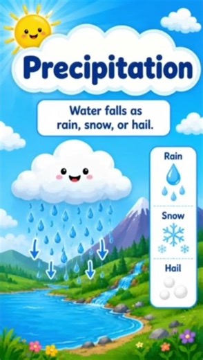 The Water Cycle for Kids 🌧️ Evaporation, Condensation, Precipitation & Collection