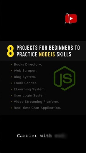 💚🚀 8 Amazing Node.js Projects for Beginners to Practice Backend Development! 💻#NodeJS#NodeJSProjects